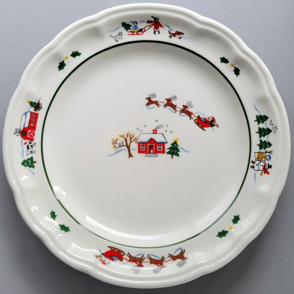 Pfaltzgraff Snow Village Luncheon Plate, Set of 2, c.1990s - Picture 2 of 11